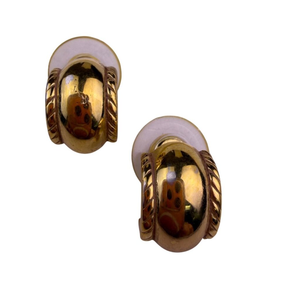 Christian D Gold Tone Womens Vintage Half Hoop Earrings